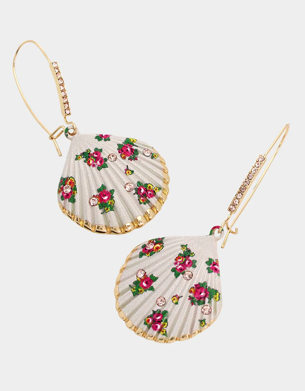 SHELL YEAH FLOWER SHELL HOOK EARRINGS WHITE sold by Betsey Johnson product image thumbnail 3