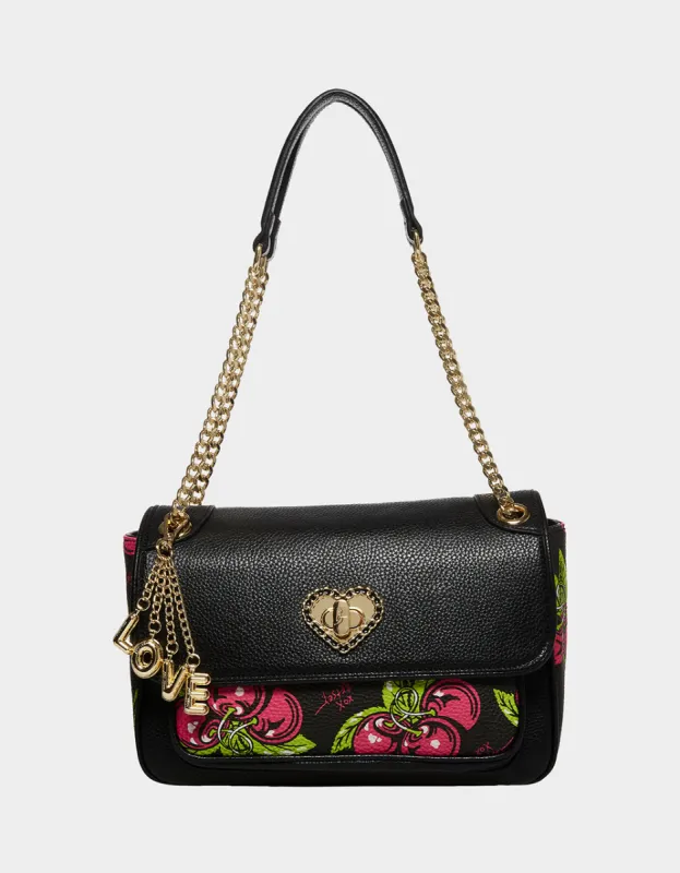 BETSEY LOVE SHOULDER BAG BLACK | RE:LUV sold by Betsey Johnson