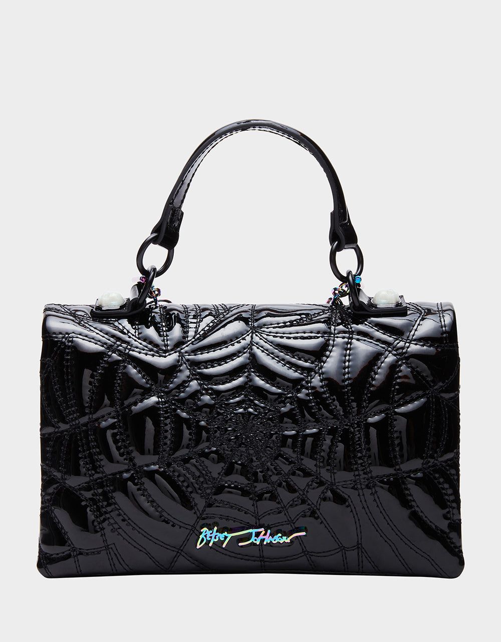 CHARMS & SPELLS CHARM BRACELET BAG BLACK PATENT sold by Betsey Johnson product image thumbnail 3