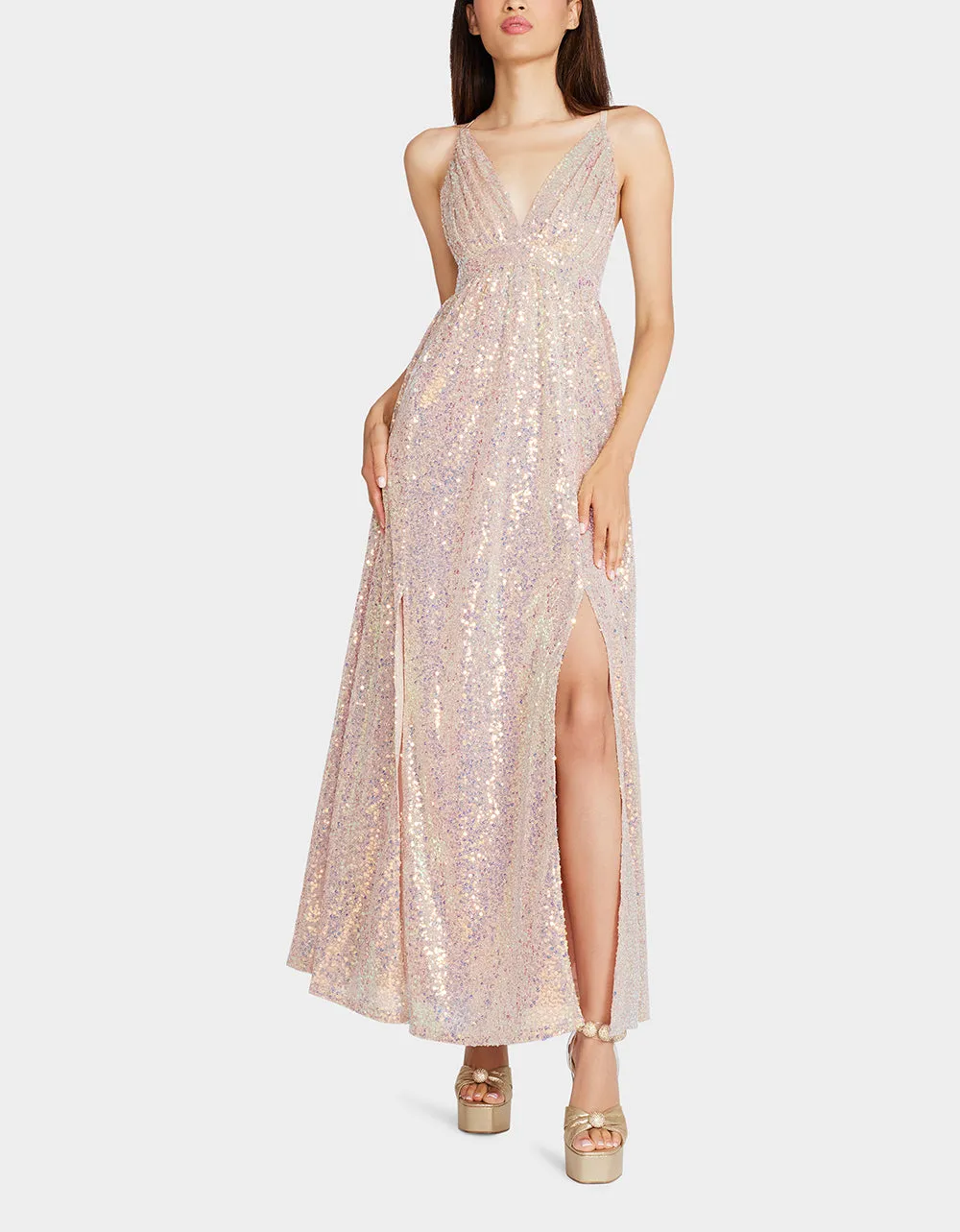 JAMES MAXI DRESS TAN sold by Betsey Johnson