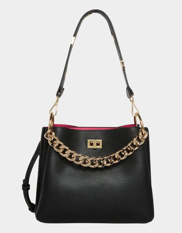 STRAPPED IN HOBO BAG BLACK | RE:LUV sold by Betsey Johnson