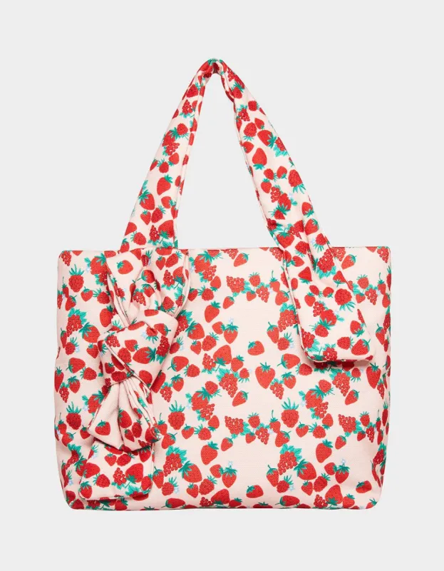 PILLOW TALK TOTE PINK MULTI | RE:LUV sold by Betsey Johnson