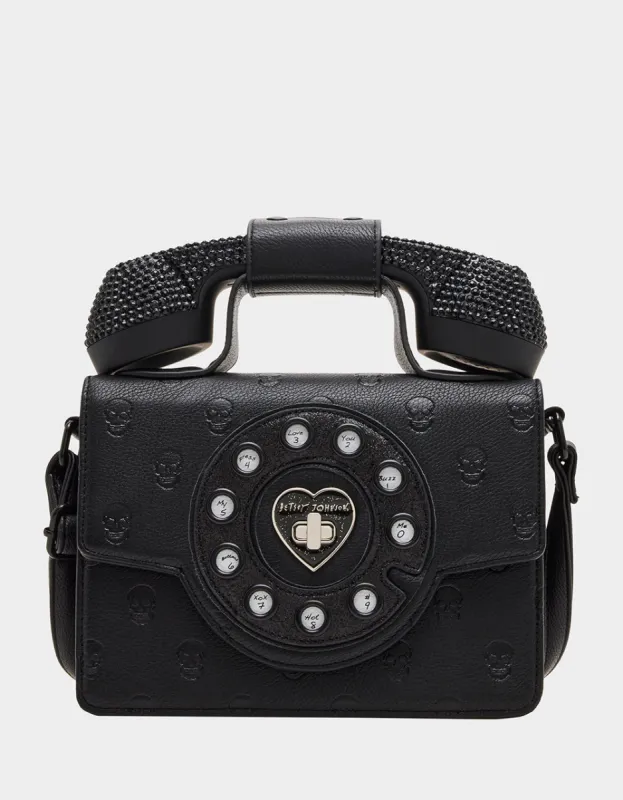 KITSCH SKULLICIOUS PHONE BAG BLACK sold by Betsey Johnson