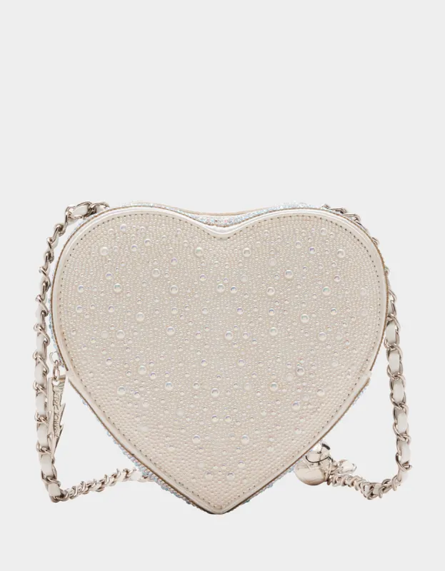 PEARL HEART SPARKLER CROSSBODY SILVER sold by Betsey Johnson