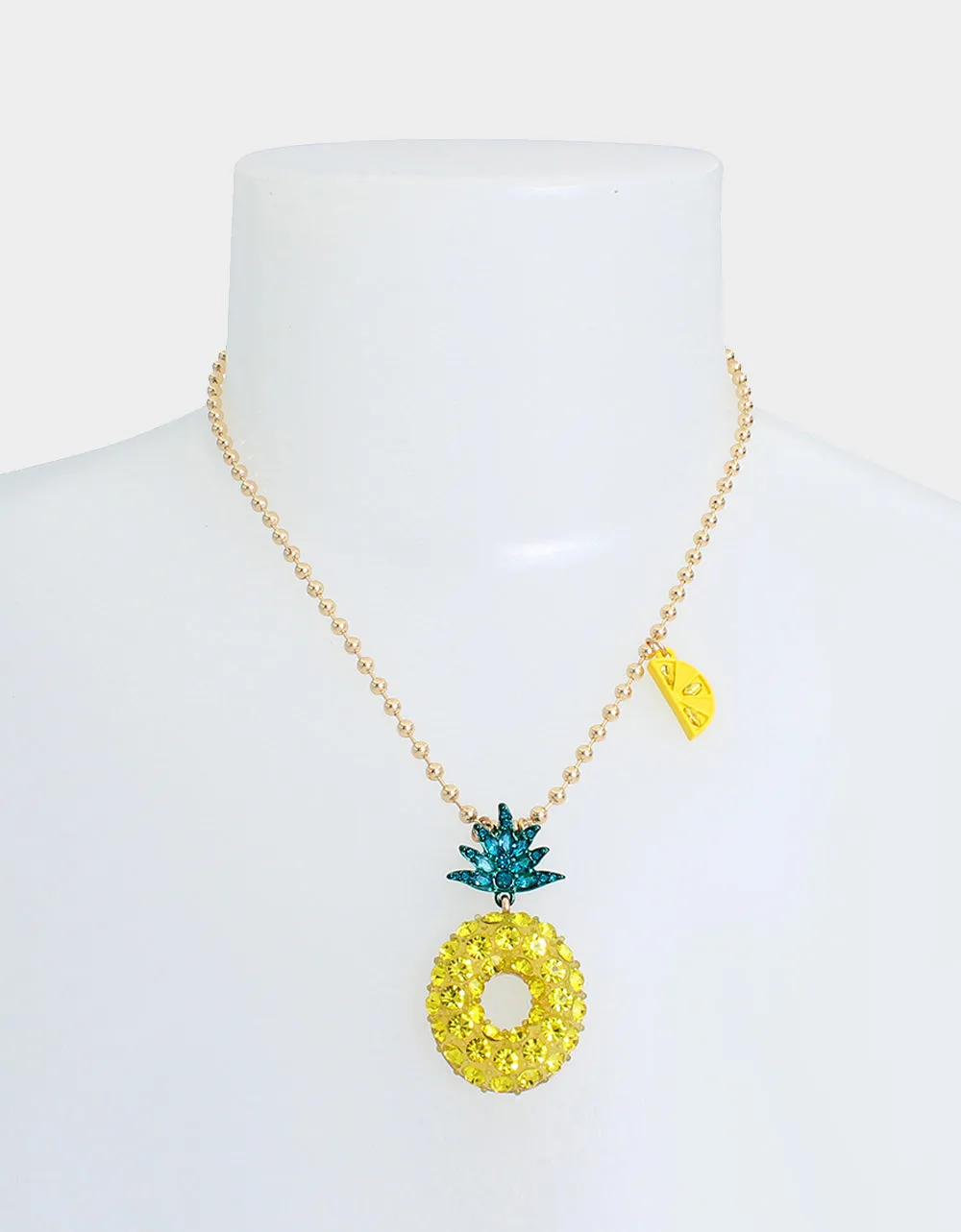 BETSEYS POOL PARTY PINEAPPLE NECKLACE YELLOW sold by Betsey Johnson product image thumbnail 3