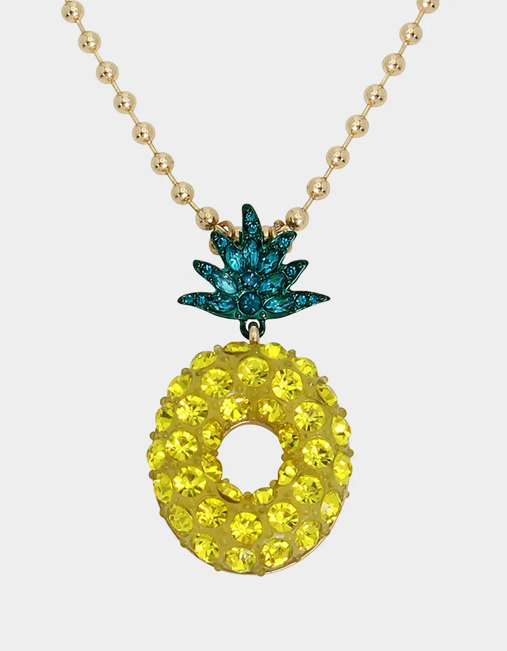 BETSEYS POOL PARTY PINEAPPLE NECKLACE YELLOW sold by Betsey Johnson product image thumbnail 2