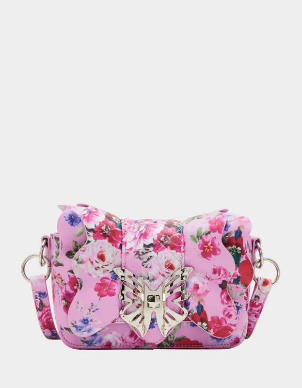 FLIGHTS OF FANCY RUFFLE PINK FLORAL sold by Betsey Johnson