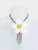 BETSEYS PUFFY FLOWERS SHORT PENDANT WHITE sold by Betsey Johnson