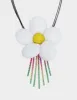 BETSEYS PUFFY FLOWERS SHORT PENDANT WHITE sold by Betsey Johnson