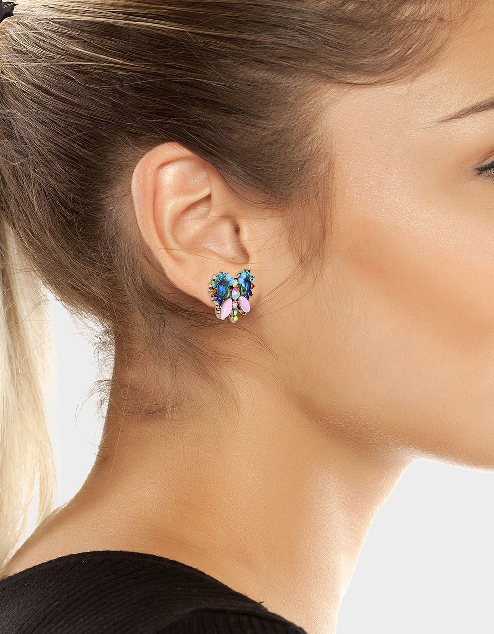BETSEY LOVE FEST BUTTERFLY STUD EARRINGS PASTEL MULTI sold by Betsey Johnson product image thumbnail 2