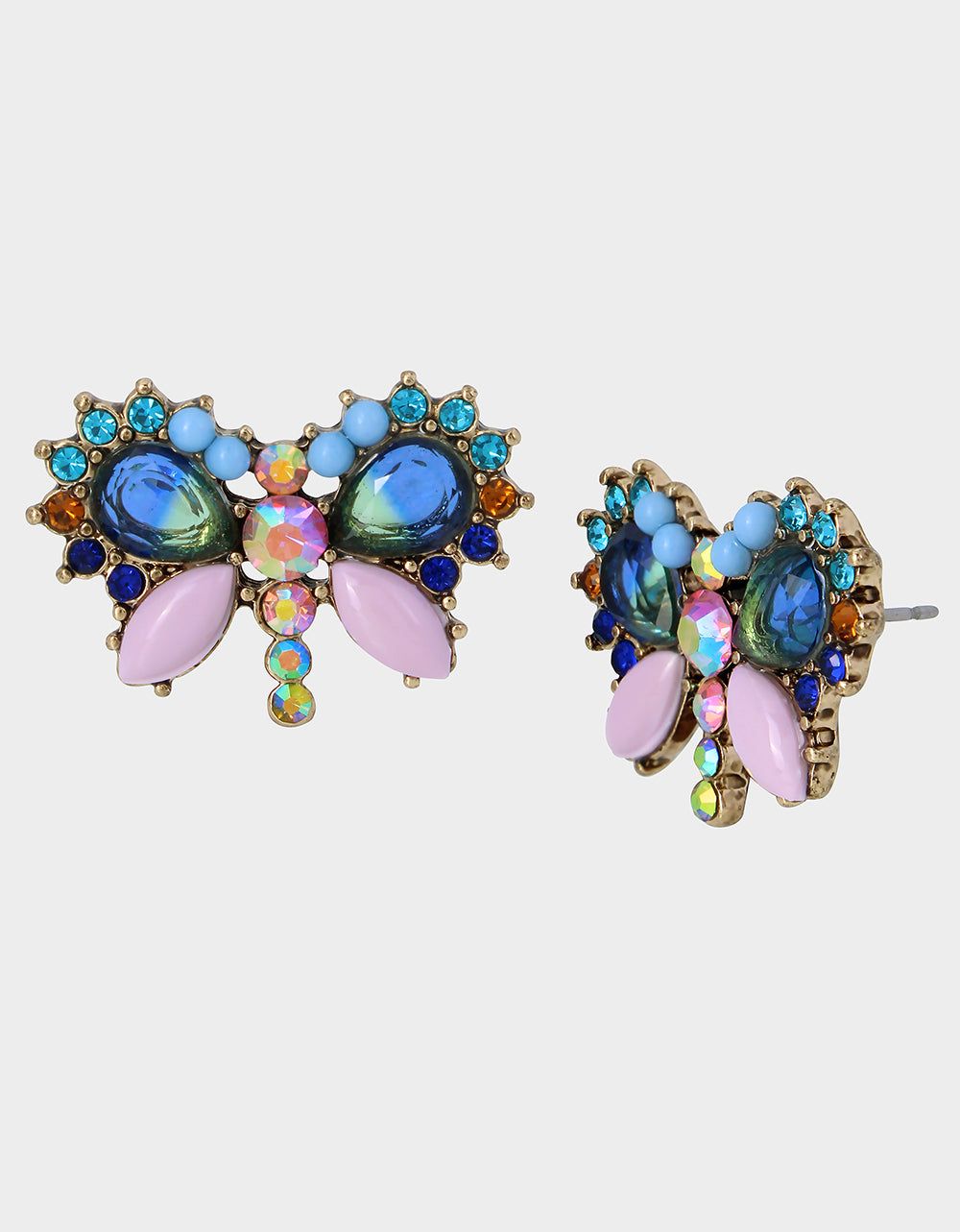 BETSEY LOVE FEST BUTTERFLY STUD EARRINGS PASTEL MULTI sold by Betsey Johnson