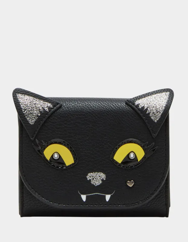 KITSCH BLACK CAT BIFOLD WALLET BLACK sold by Betsey Johnson
