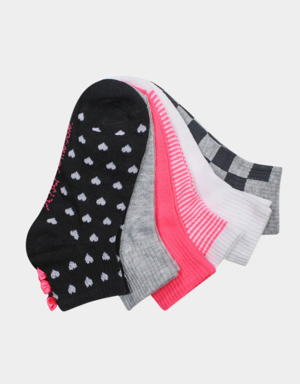 BETSEYS POLKA HEARTS 6 PACK BLACK sold by Betsey Johnson