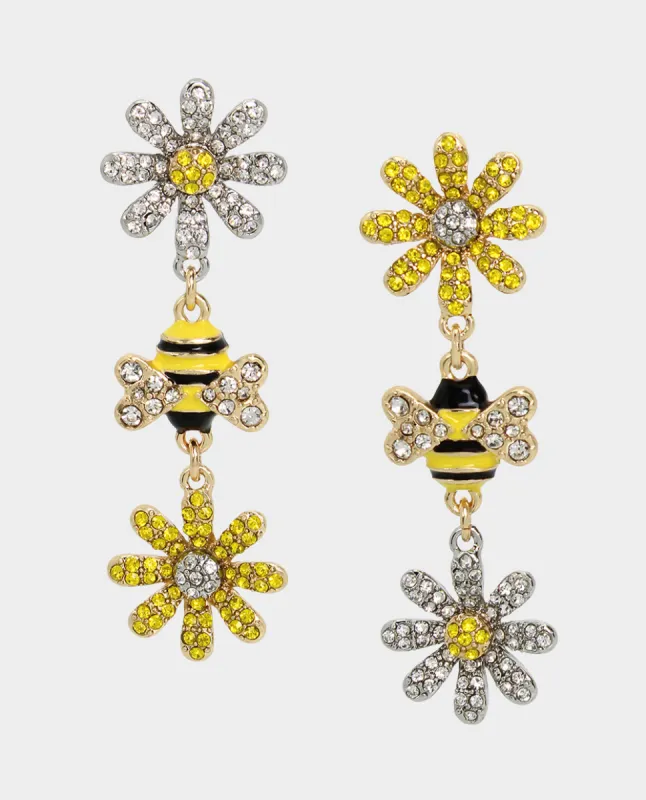 OHH A DAISY LINEAR EARRINGS YELLOW sold by Betsey Johnson