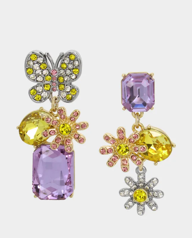 OHH A DAISY MISMATCH STONE EARRINGS PASTEL MULTI sold by Betsey Johnson