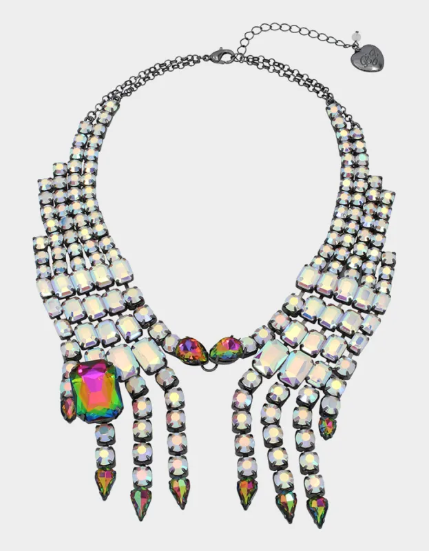 GHOUL FRIENDS STONE SKELETON HAND BIB NECKLACE MULTI sold by Betsey Johnson