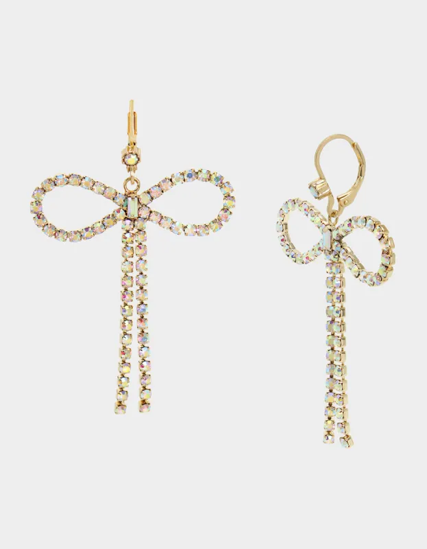 BOW DROP EARRINGS GOLD sold by Betsey Johnson