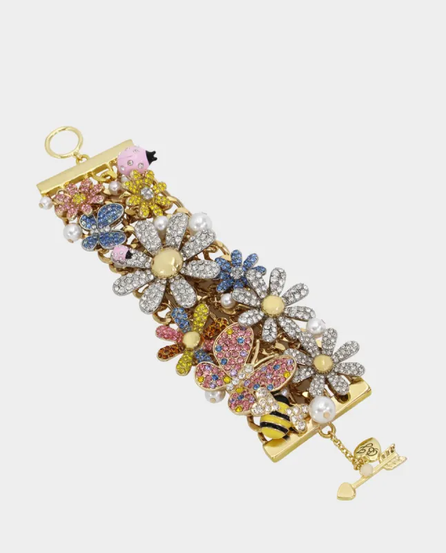 OHH A DAISY CLUSTER TOGGLE BRACELET MULTI sold by Betsey Johnson