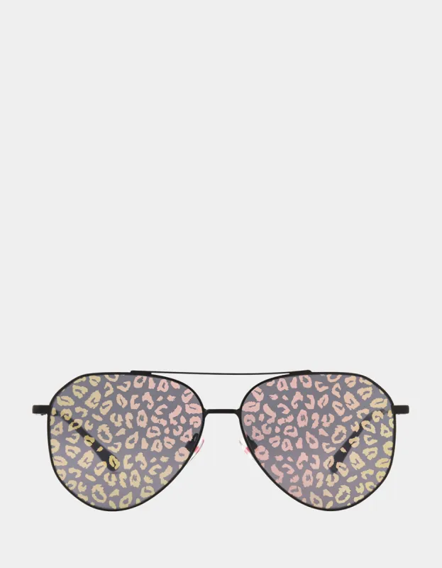 THE FINE PRINT SUNGLASSES BLACK/PINK sold by Betsey Johnson