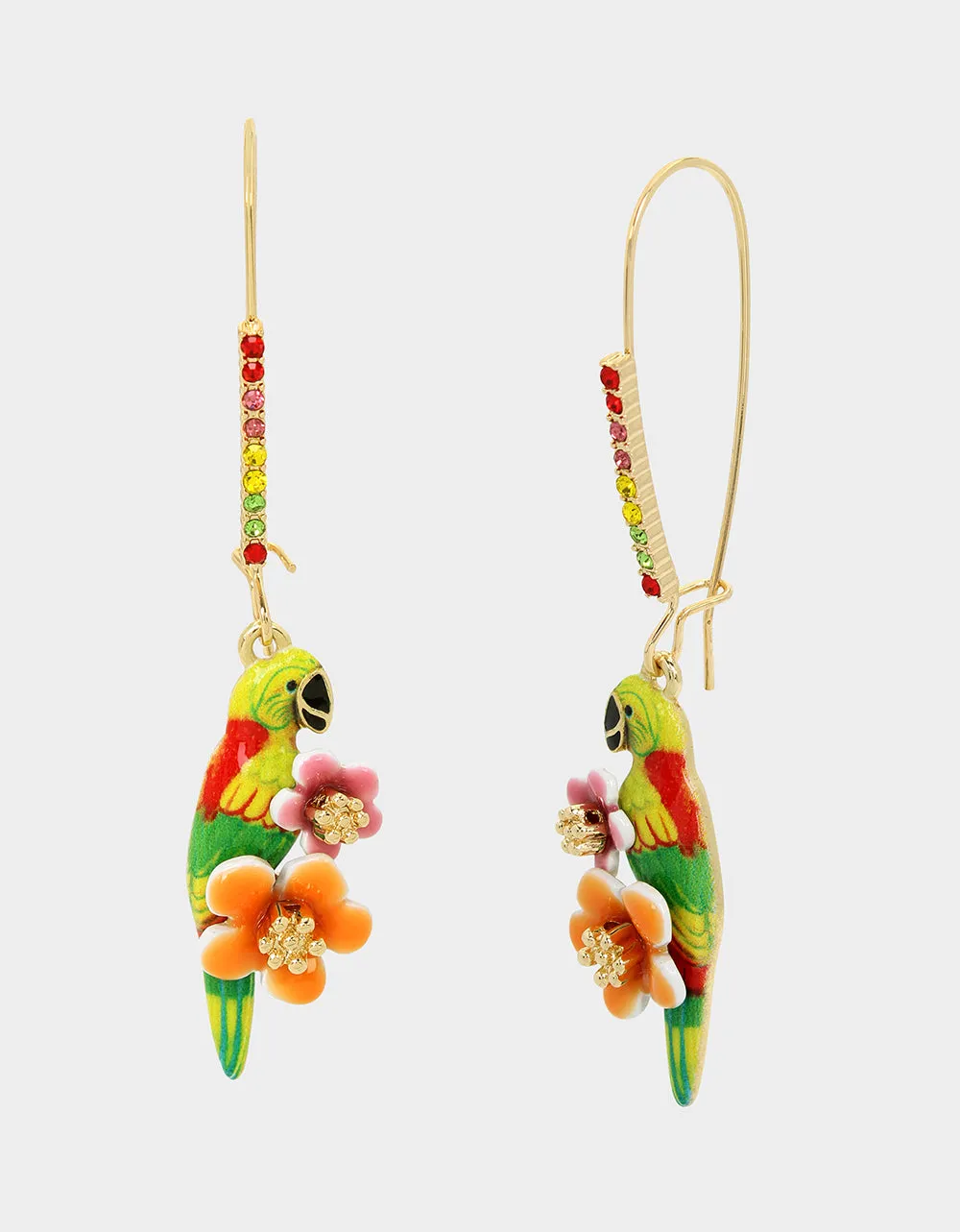 HOLA TO LOVE PARROT HOOK EARRINGS MULTI sold by Betsey Johnson