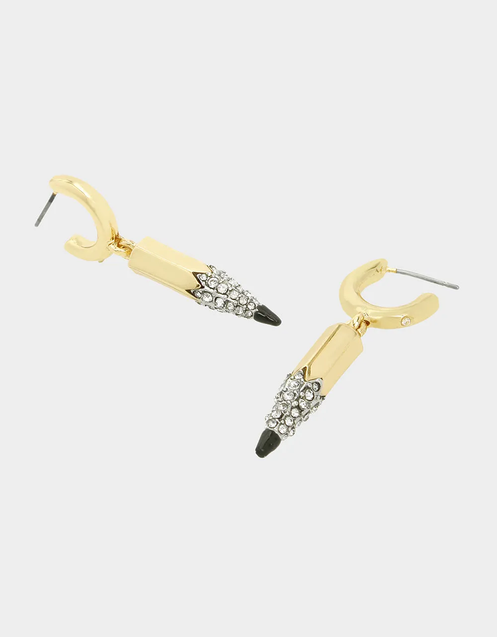 BOOK SMART PENCIL HUGGIE EARRINGS RHINESTONE sold by Betsey Johnson product image thumbnail 2