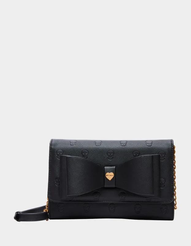 SKULLICIOUS WALLET WITH CHAIN BLACK sold by Betsey Johnson