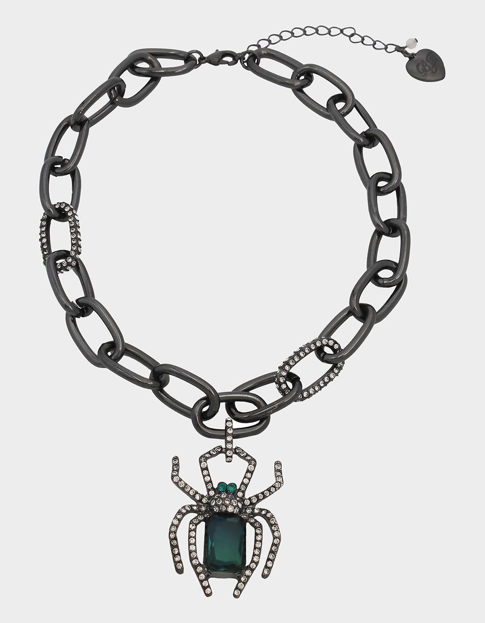 RICH WITCH SPIDER PENDANT NECKLACE GREEN sold by Betsey Johnson