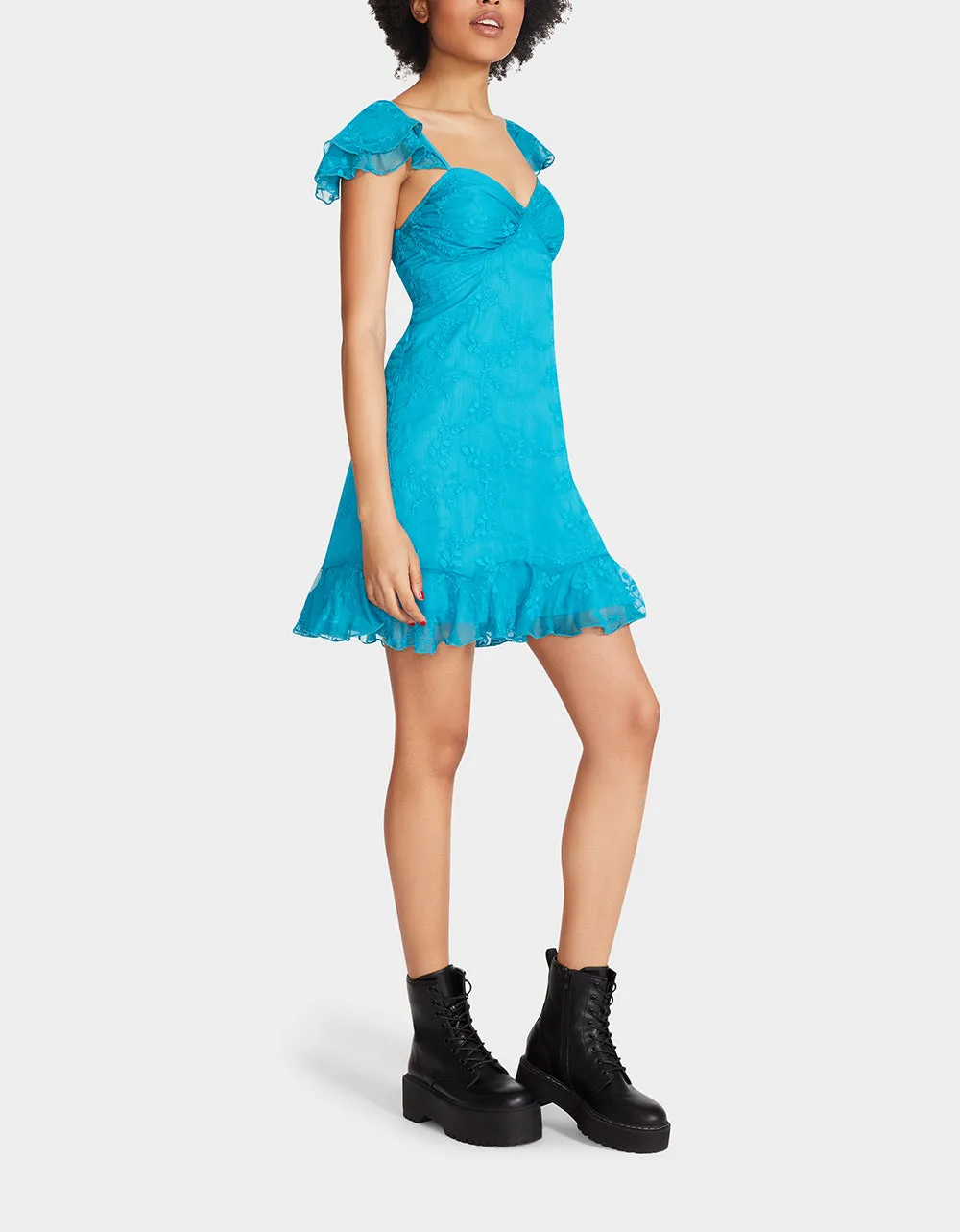 SUMMER ROMANCE MINI DRESS TURQUOISE | RE:LUV sold by Betsey Johnson product image thumbnail 4