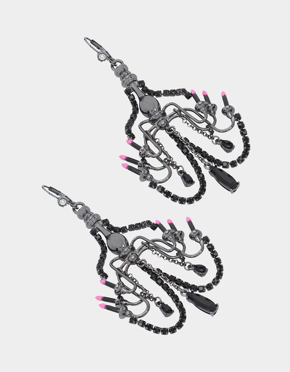 FLY BY NIGHT CHANDELIER DROP EARRINGS PINK sold by Betsey Johnson product image thumbnail 2