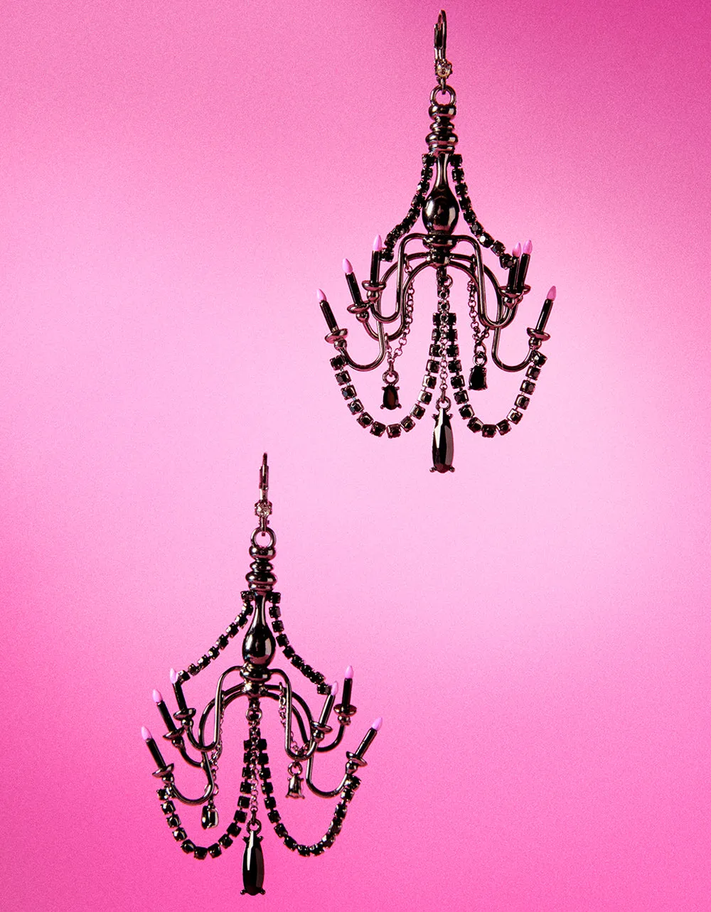 FLY BY NIGHT CHANDELIER DROP EARRINGS PINK sold by Betsey Johnson product image thumbnail 4