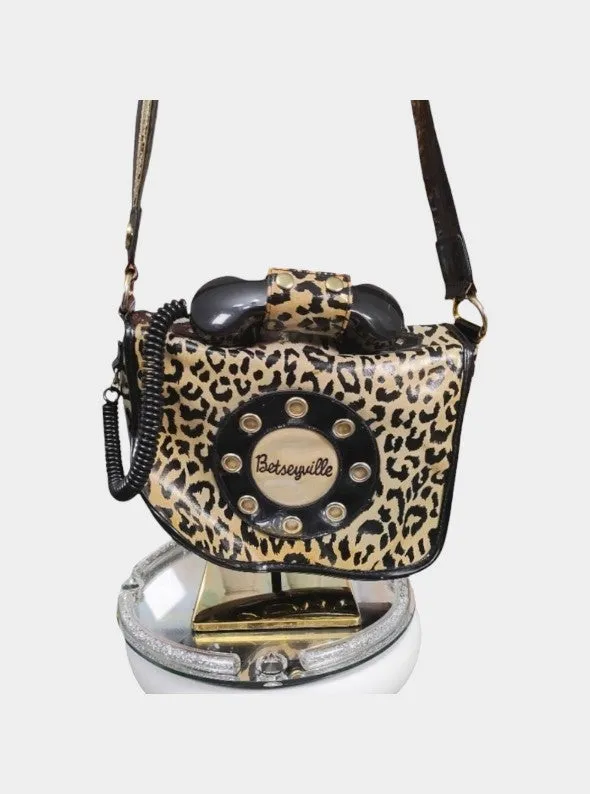 Betseyville Betsey Johnson Call Me Leopard Phone Satchel purse | RE:LUV sold by Betsey Johnson