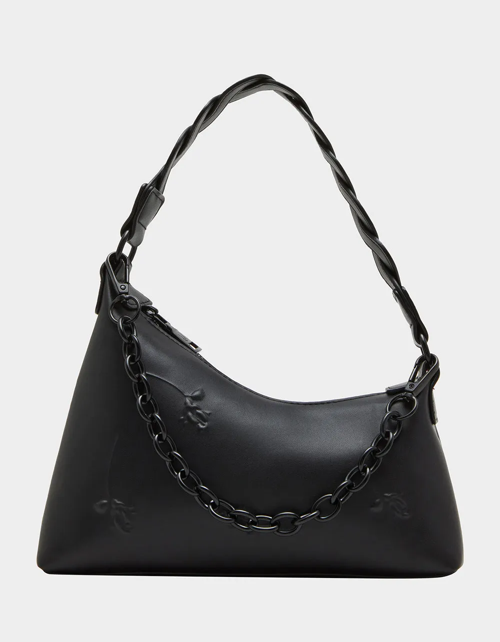 OFF KILTER ROSETTE BAG BLACK sold by Betsey Johnson