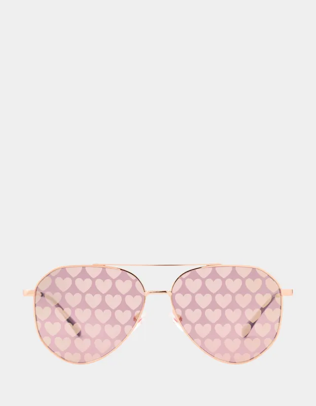 THE FINE PRINT SUNGLASSES GOLD sold by Betsey Johnson