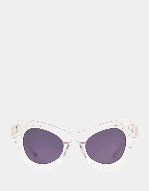 CROWN JEWEL SUNGLASSES WHITE sold by Betsey Johnson