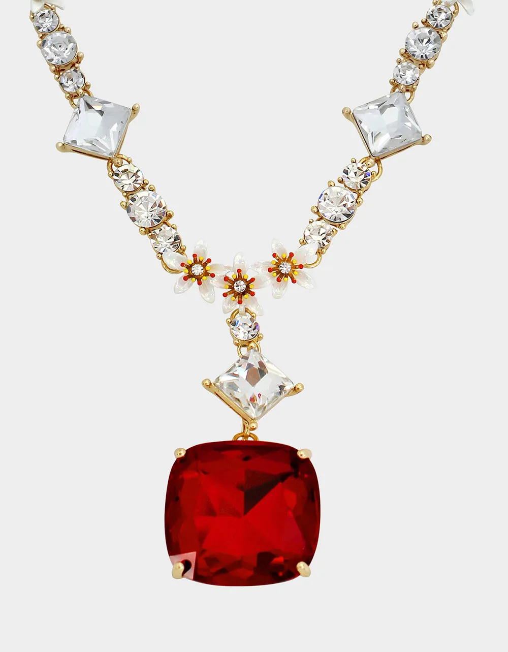 JINGLE BELL BLING LARGE STONE PENDANT RED sold by Betsey Johnson product image thumbnail 3