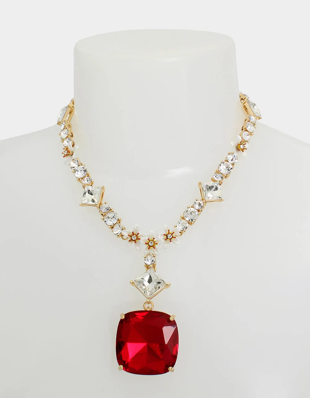 JINGLE BELL BLING LARGE STONE PENDANT RED sold by Betsey Johnson product image thumbnail 4