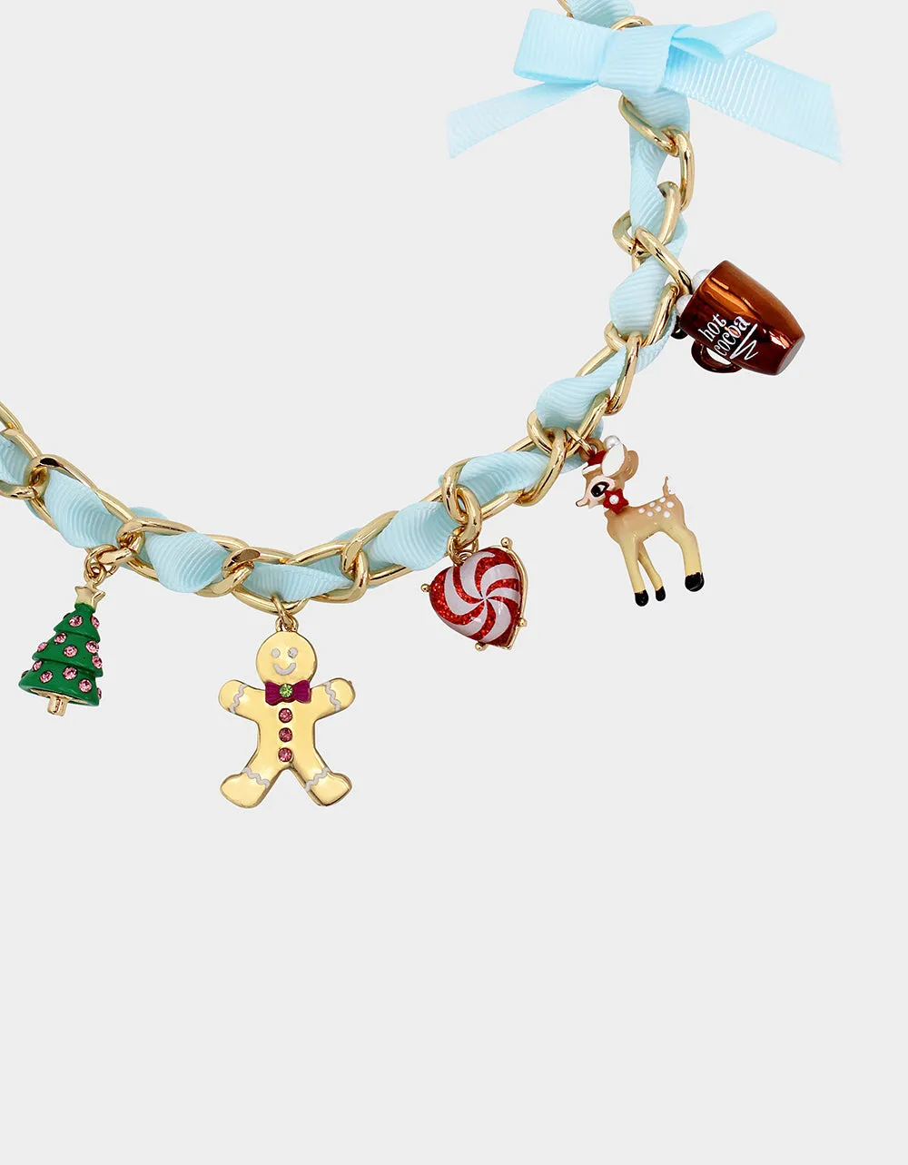 JINGLE BELL BLING XMAS CHARM FRONTAL NECKLACE MULTI sold by Betsey Johnson product image thumbnail 2