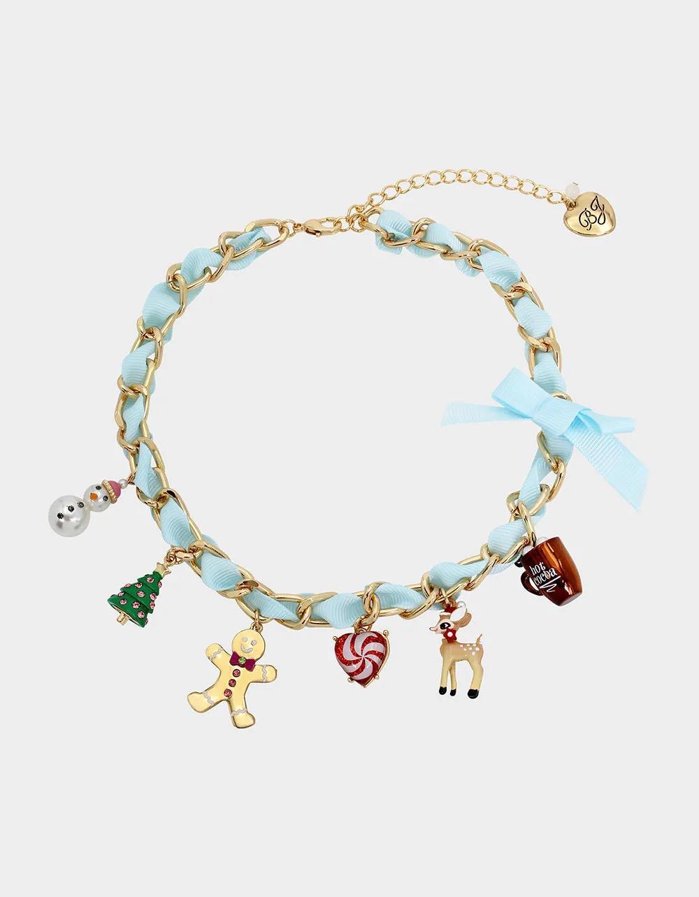 JINGLE BELL BLING XMAS CHARM FRONTAL NECKLACE MULTI sold by Betsey Johnson