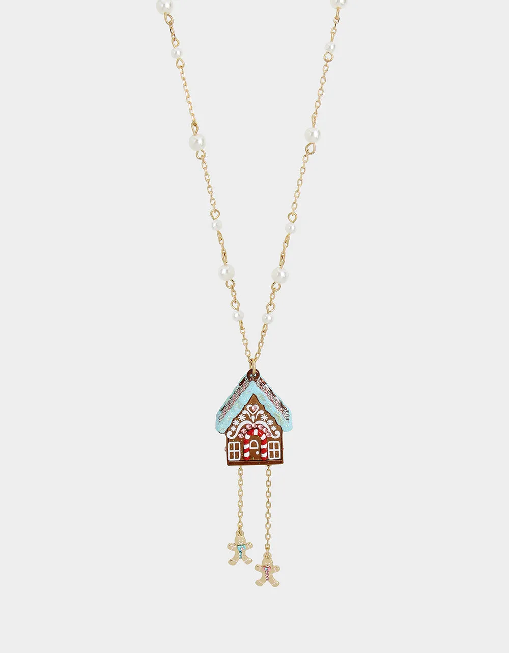 JINGLE BELL BLING GINGERBREAD HOUSE PENDANT MULTI sold by Betsey Johnson
