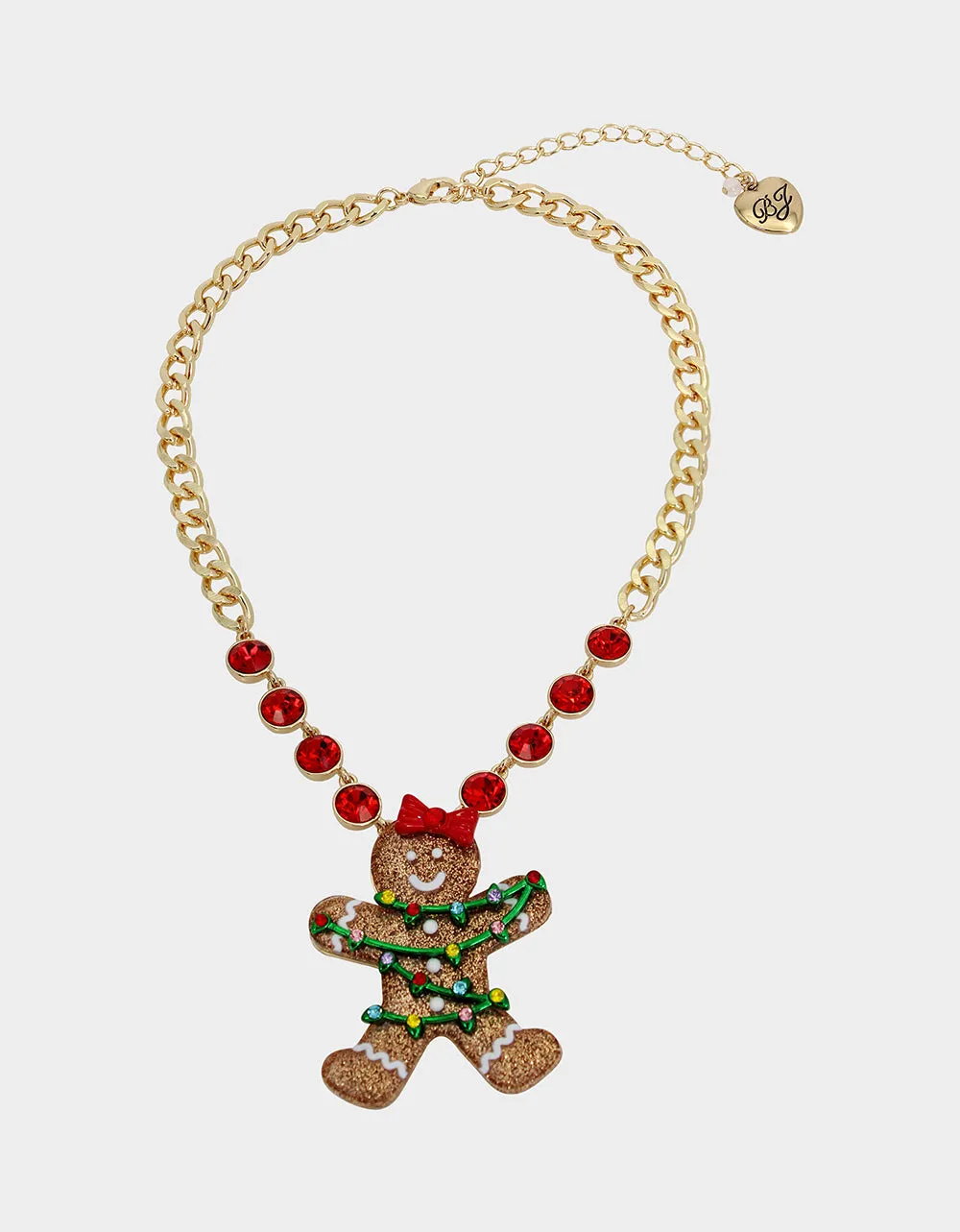 JINGLE BELL BLING GINGERBREAD PENDANT MULTI sold by Betsey Johnson