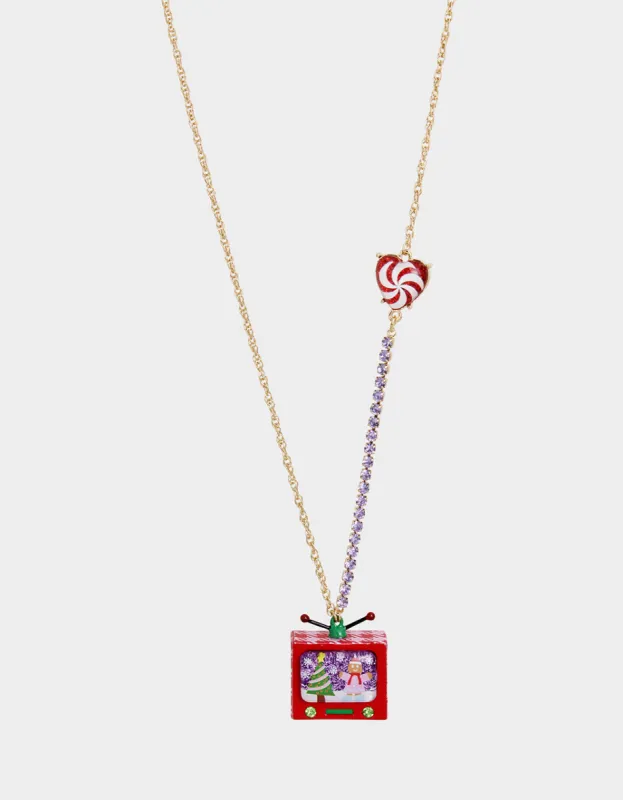 JINGLE BELL BLING XMAS TV ADJSTABLE PENDANT MULTI sold by Betsey Johnson