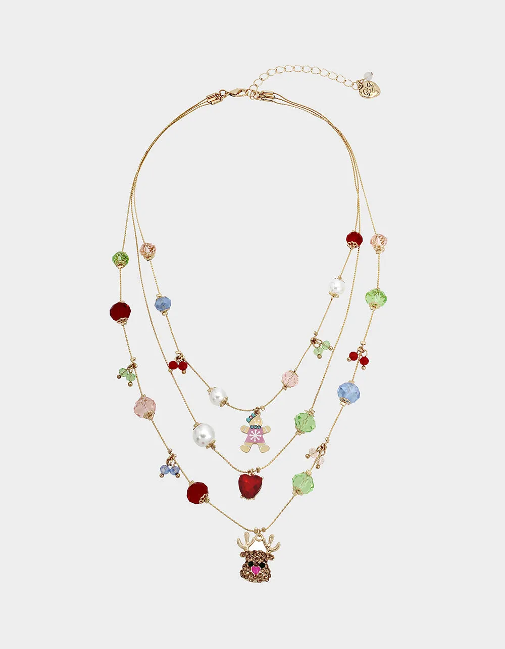 JINGLE BELL BLING XMAS ILLUSION NECKLACE MULTI sold by Betsey Johnson