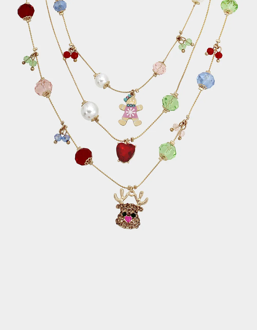 JINGLE BELL BLING XMAS ILLUSION NECKLACE MULTI sold by Betsey Johnson product image thumbnail 2