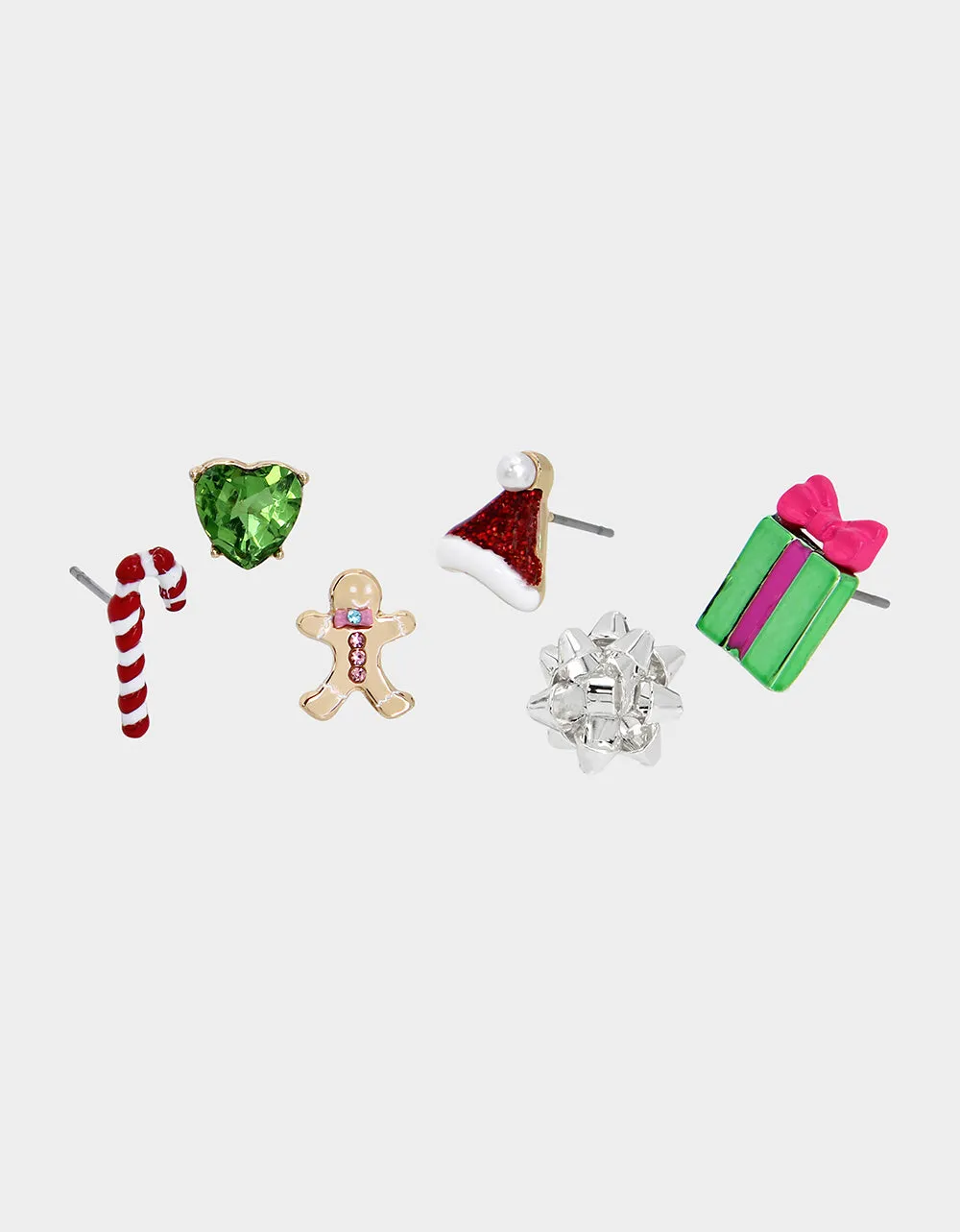 JINGLE BELL BLING XMAS MISMATCH STUD SET MULTI sold by Betsey Johnson product image thumbnail 2