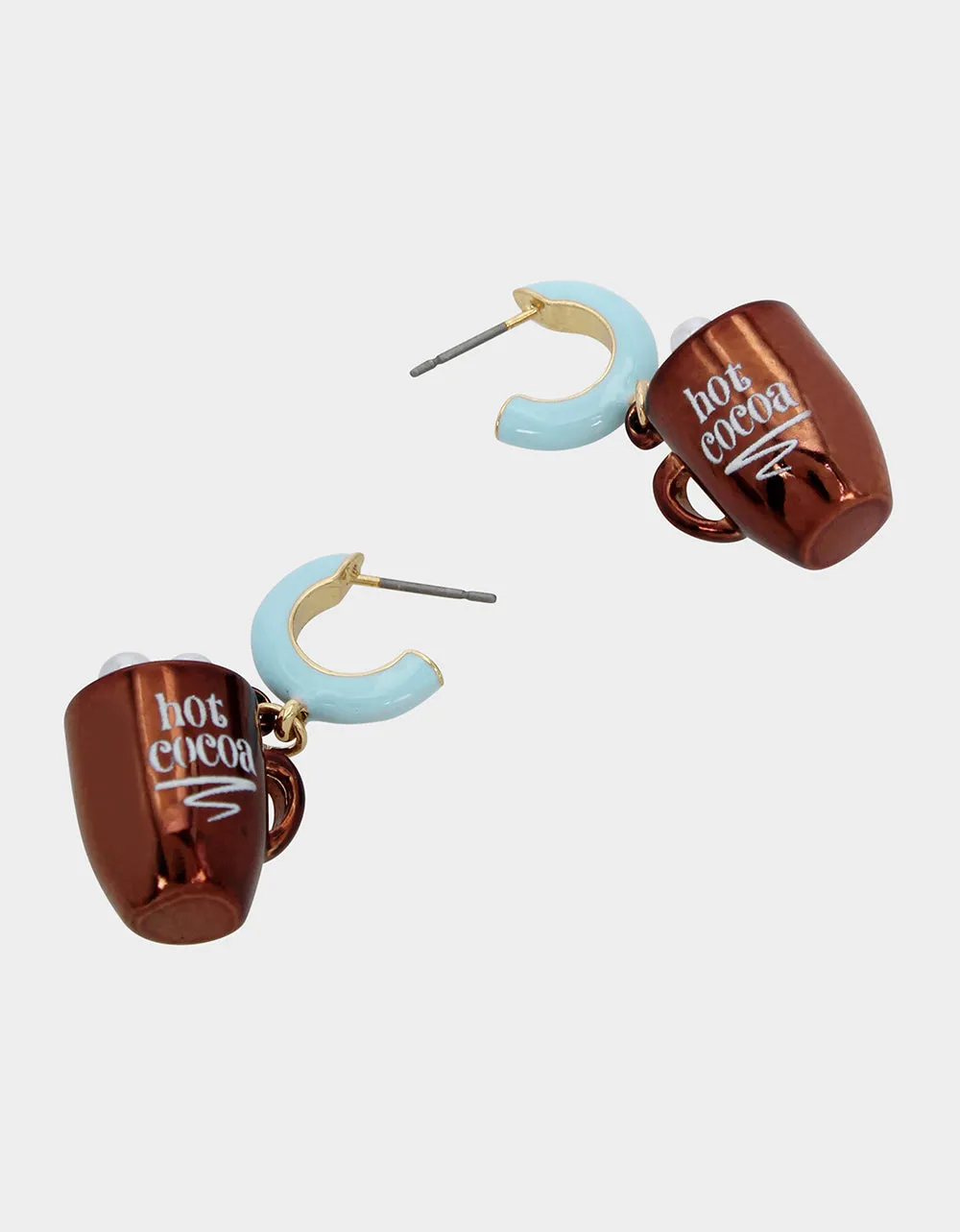 JINGLE BELL BLING HOT COCOA HUGGIE EARRINGS BROWN sold by Betsey Johnson product image thumbnail 2