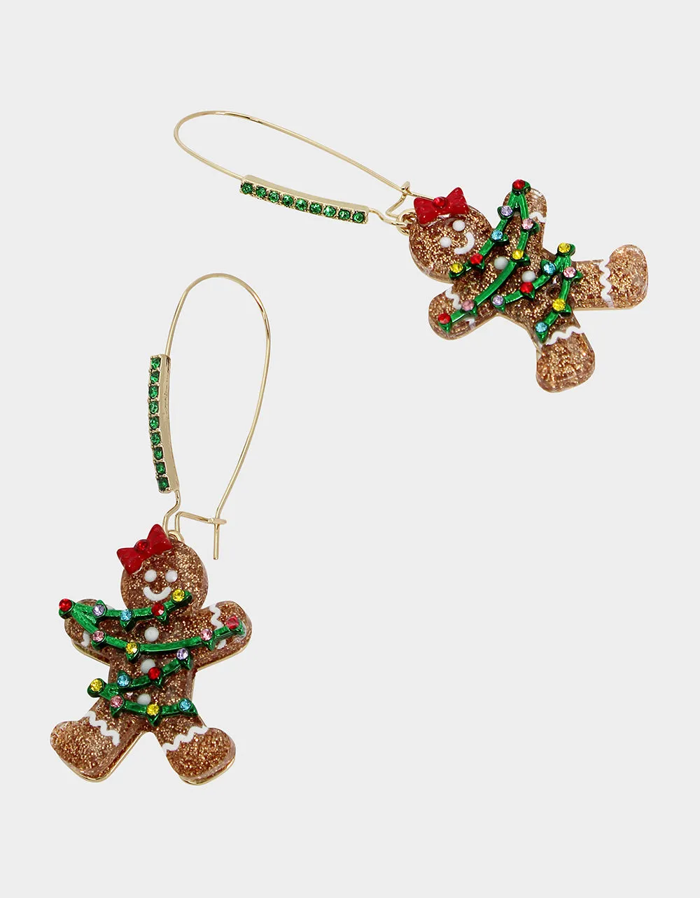 JINGLE BELL BLING GINGERBREAD SHEPHERD HOOK EARRINGS MULTI sold by Betsey Johnson product image thumbnail 2