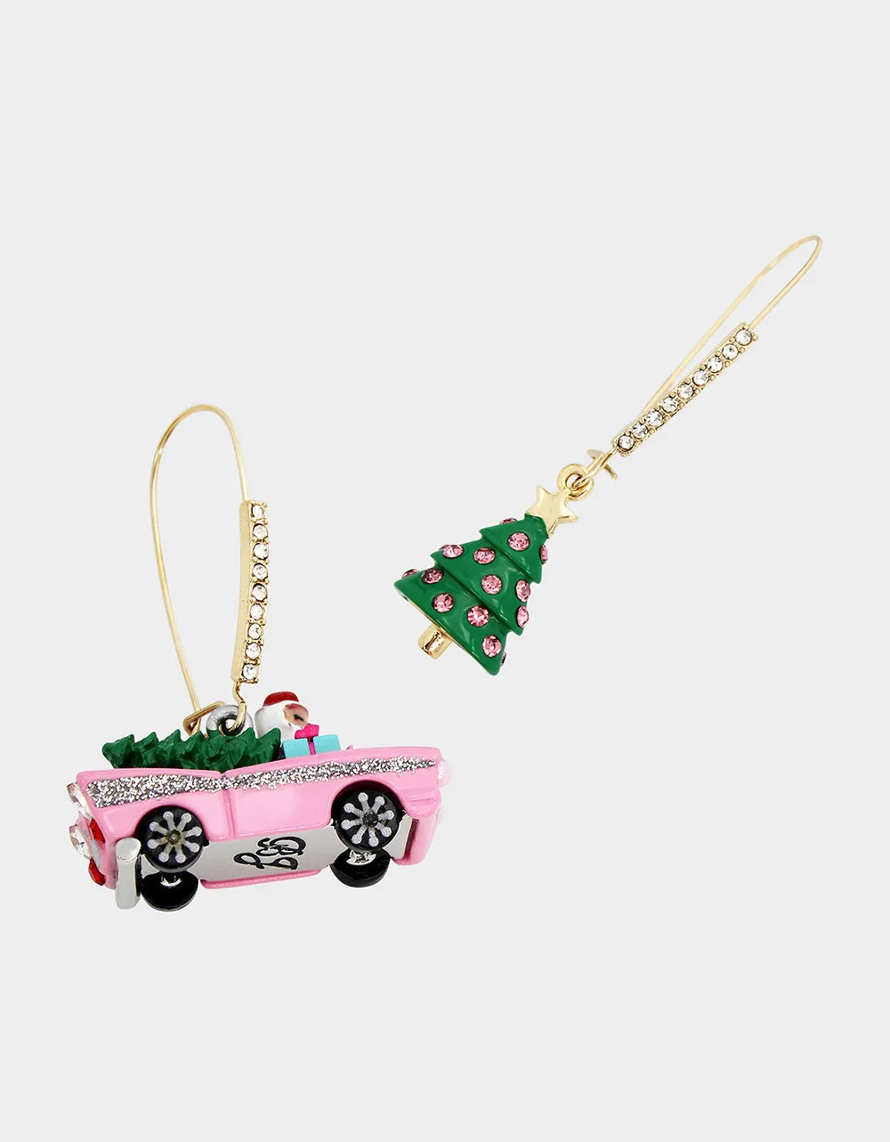 JINGLE BELL BLING SANTA CAR MISMATCH SHEPHERD HOOK EARRINGS MULTI sold by Betsey Johnson product image thumbnail 2