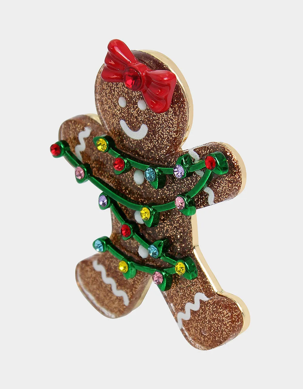 JINGLE BELL BLING GINGERBREAD PIN MULTI sold by Betsey Johnson product image thumbnail 3