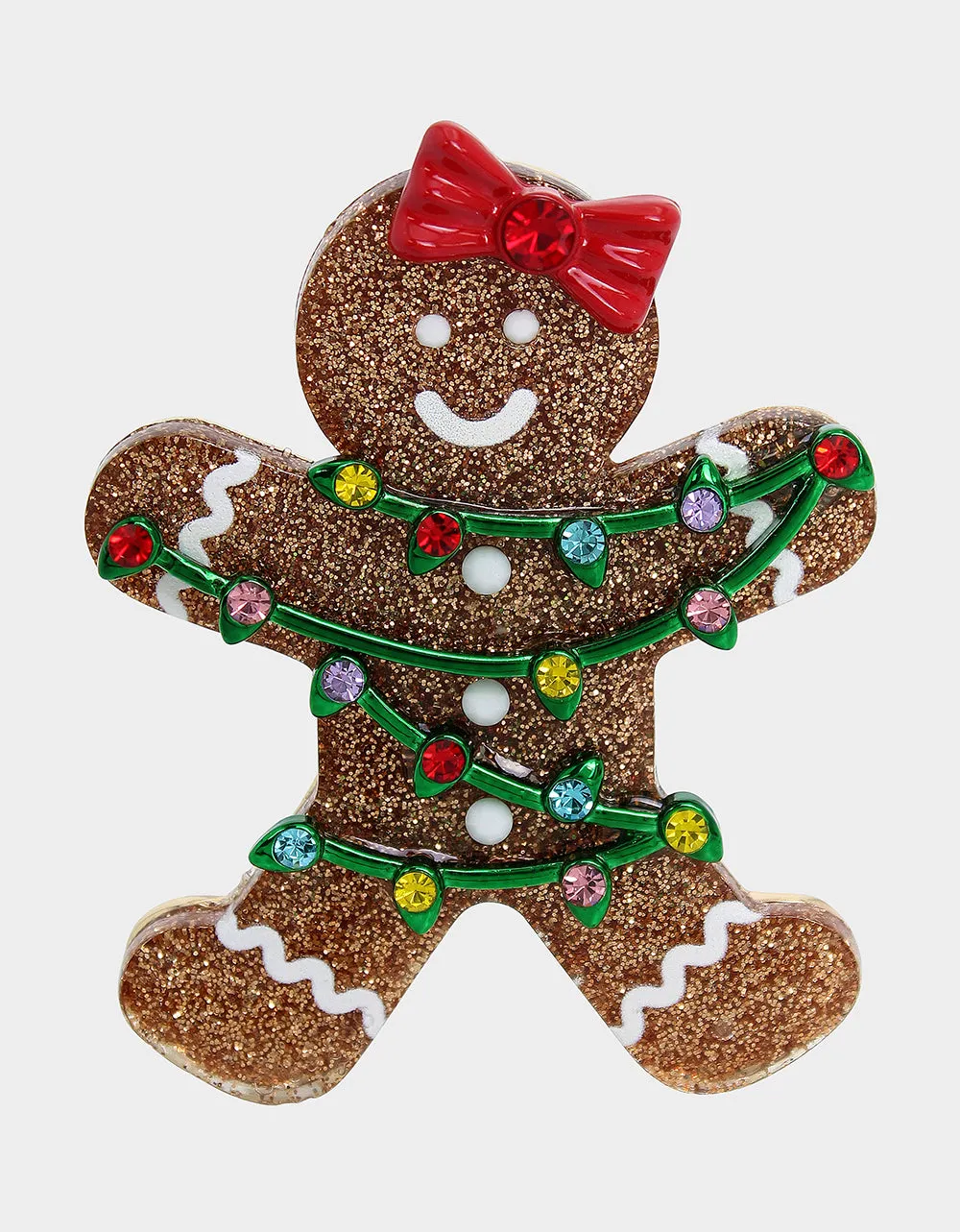 JINGLE BELL BLING GINGERBREAD PIN MULTI sold by Betsey Johnson