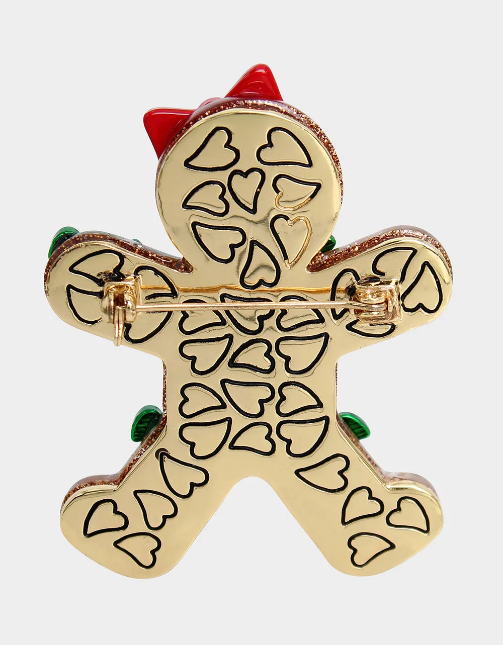 JINGLE BELL BLING GINGERBREAD PIN MULTI sold by Betsey Johnson product image thumbnail 2